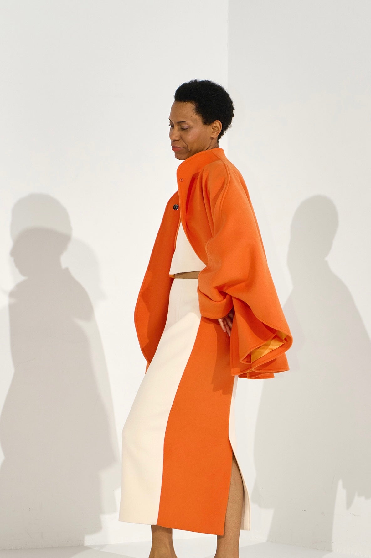 sculpture cape coat | nadia